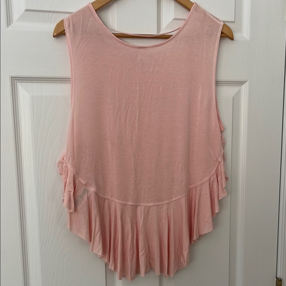 We the free Pink Ruffled Sleeveless Tank Top - Picture 2 of 6